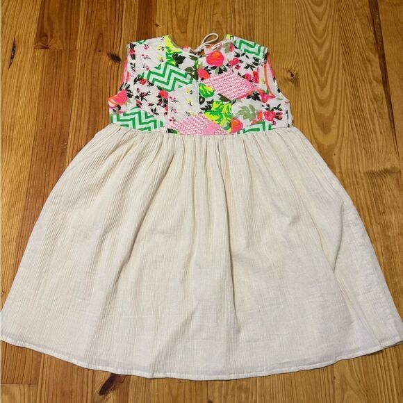 NWT MANOUSH 100% Cotton Ecru Color Oversized Short Mini Dress Rosace SZ 38 - Picture 4 of 13